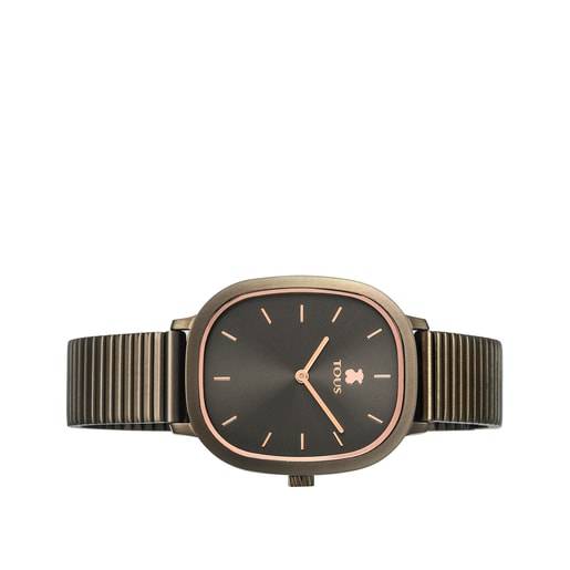 Reloj TOUS Heritage Brick de acero IP gris/rosado 100350625