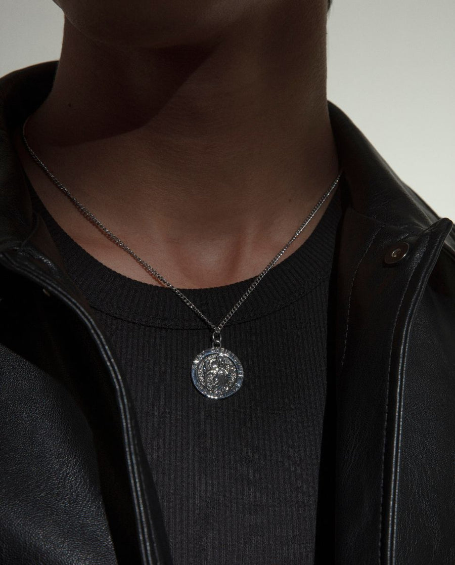 Collar de hombre de acero y colgante redondo 14214C01000 - Imagen 2