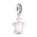 Charm Pandora Colgante Tortuga Marina Cristal de Murano Rosa