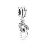 Charm Pandora colgante corazones entrelazado 791242CZ