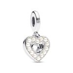 Charm Colgante Doble Pandora Corazón Blanco Anacarado 792649C01