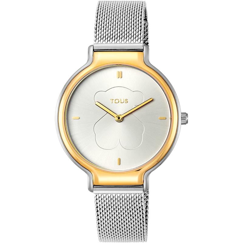 Reloj Real Bear bicolor de acero/IP dorado con correa Mesh 900350385