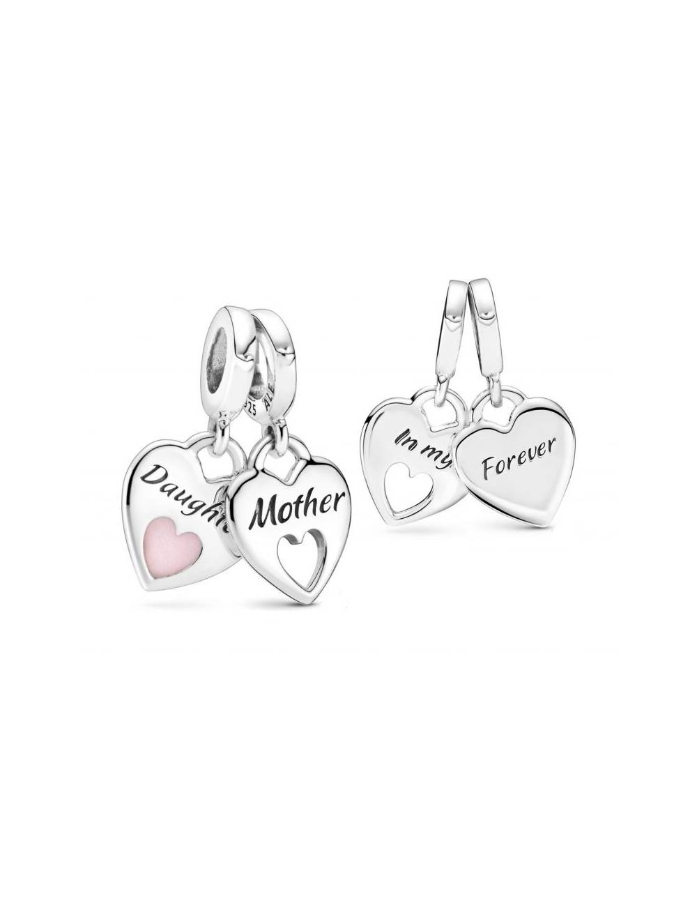 Charm Colgante Pandora Corazón Doble "Madre e Hija" 799187C01 - Imagen 3