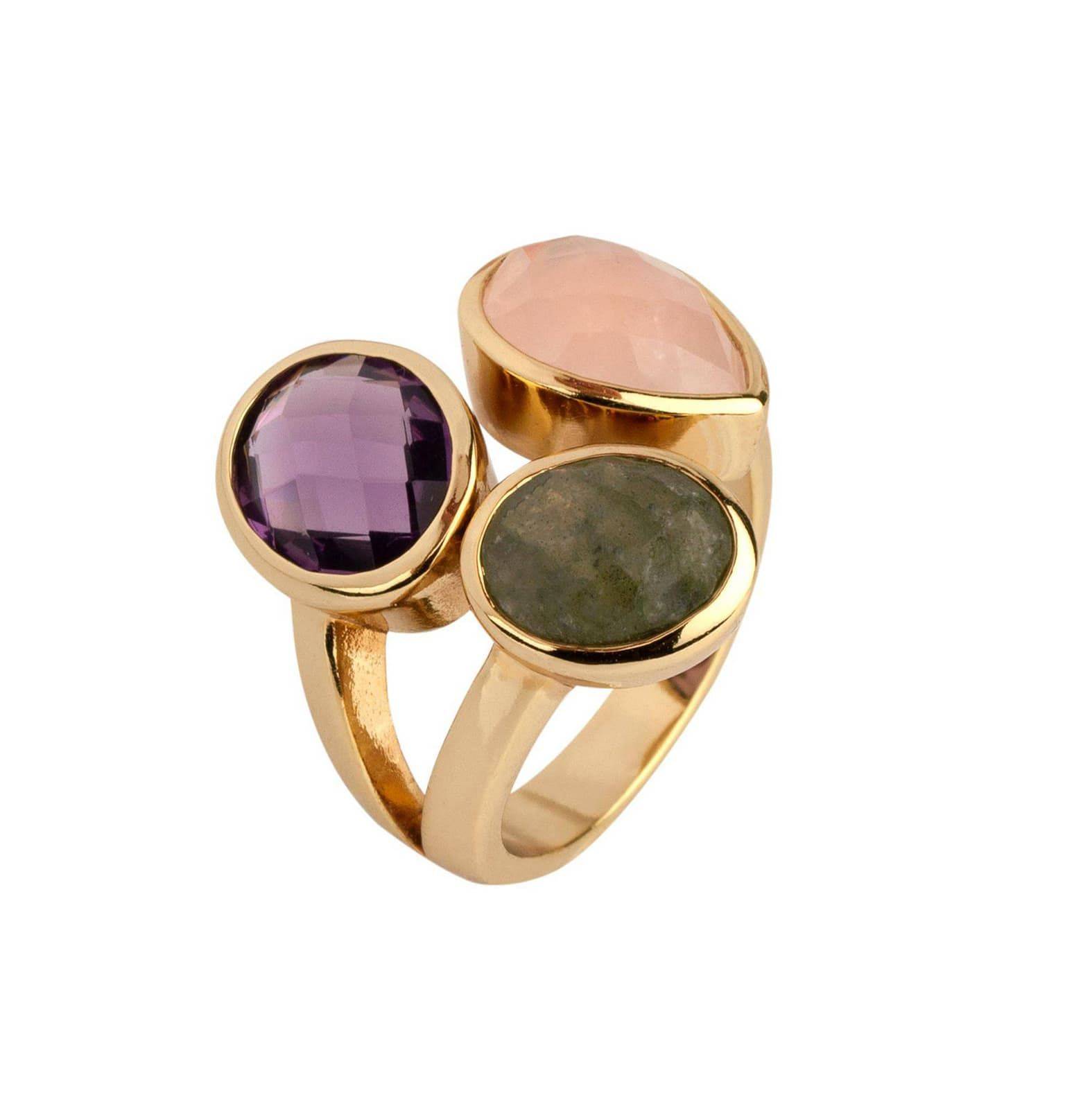 Anillo Vidal&Vidal Piedras Colores Chapado T14-16 X449751416