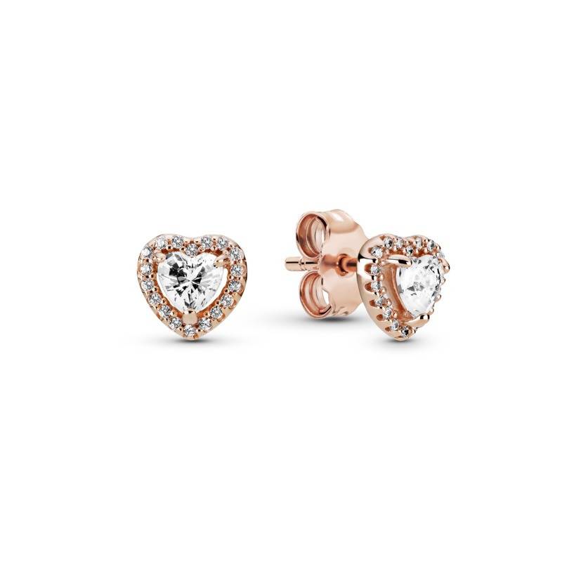 Pendientes Pandora Rose Corazones Brillantes Elevados 288427C01