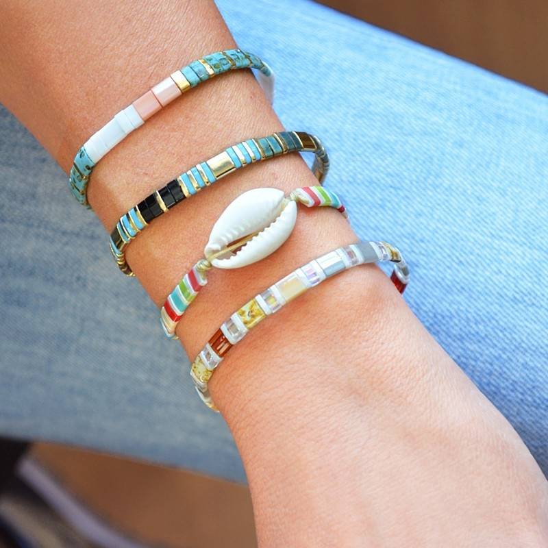 Pulsera Elástica Cristal Japonés Multicolor BPU195B - Imagen 3