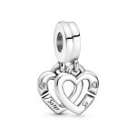 Charm colgante plata hermanas unidas corazones divididos 799538C01