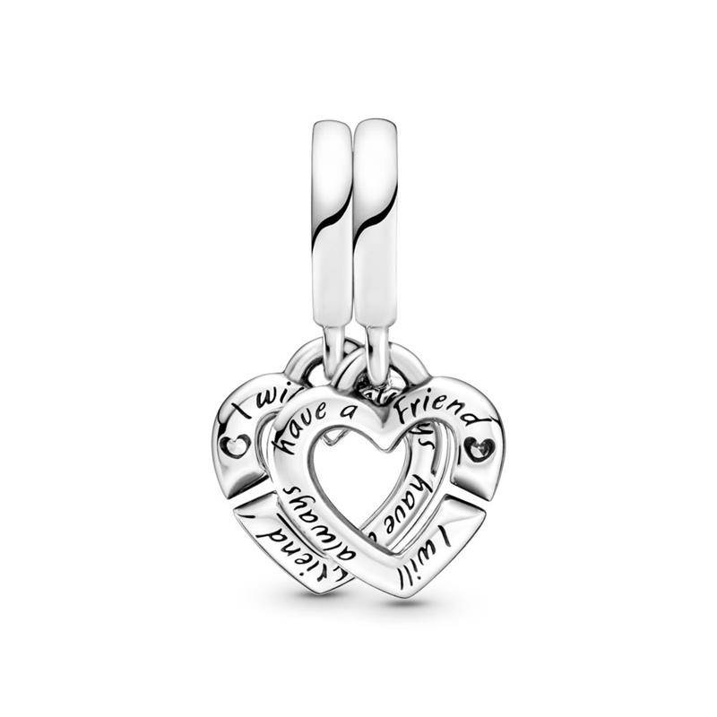 Charm Colgante Pandora Hermanas Unidas Corazones Divididos 799538C01 - Imagen 3
