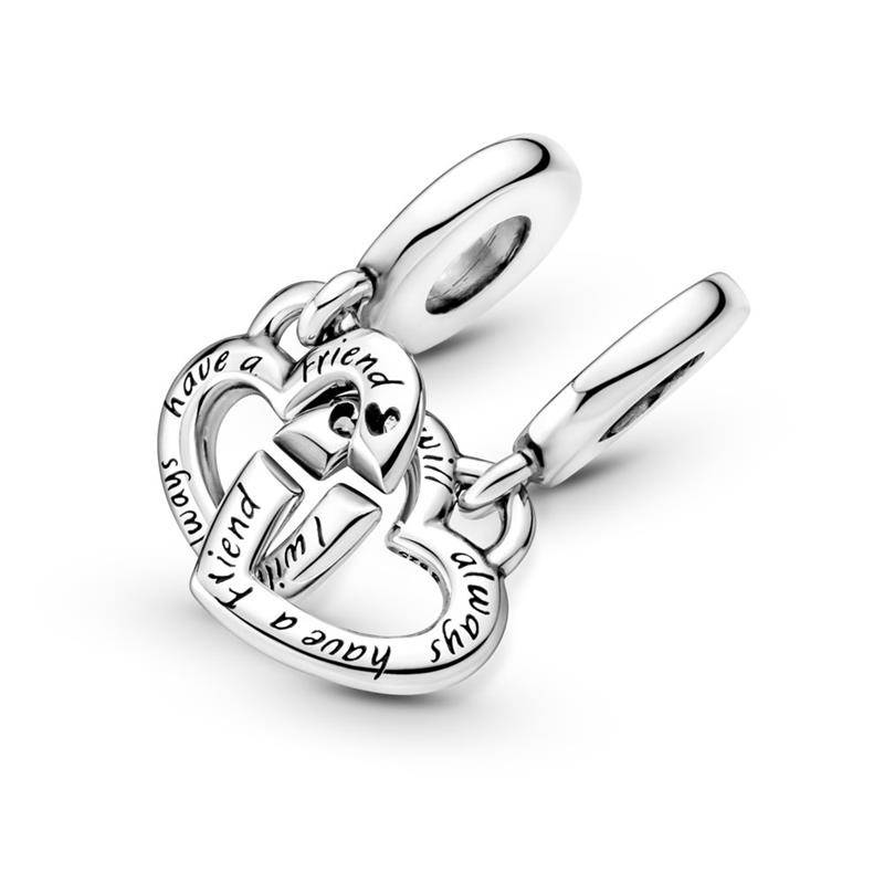 Charm Colgante Pandora Hermanas Unidas Corazones Divididos 799538C01 - Imagen 4