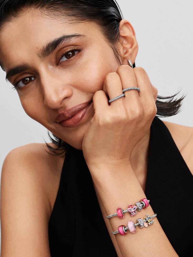 Charm Pandora Disney Dumbo Plata Ley Chapado Oro 14k Esmalte Rosa Púrpura Brillante - Referencia 764023C01 - Imagen 4