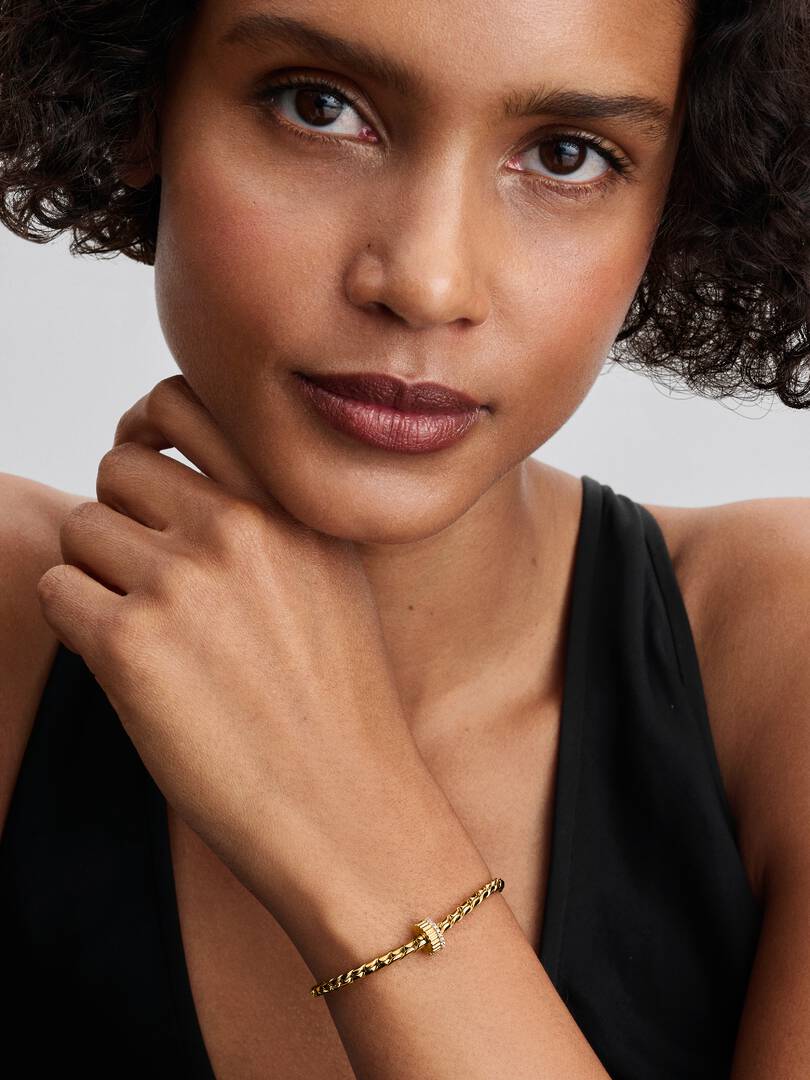 Clip Pandora chapado en oro de 14 k con circonita y sujeción de silicona - Imagen 7