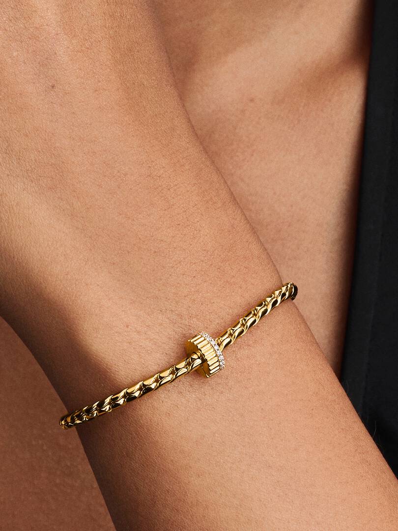 Clip Pandora chapado en oro de 14 k con circonita y sujeción de silicona - Imagen 6