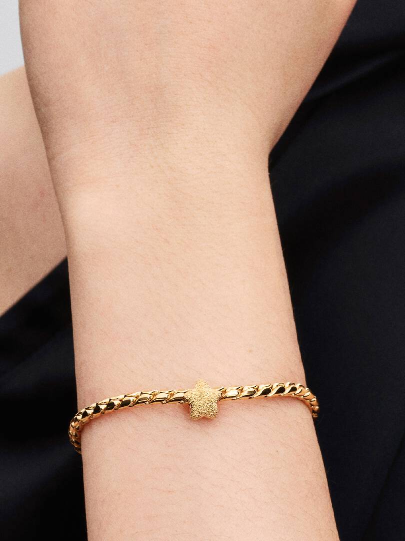 Mini Charm de Estrella Texturizada Chapado en Oro de 14k - Referencia 764050C00 - Imagen 7