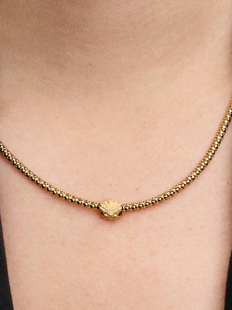 Mini Charm de Concha Texturizada Chapado en Oro de 14k Ref: 764057C00 - Imagen 6