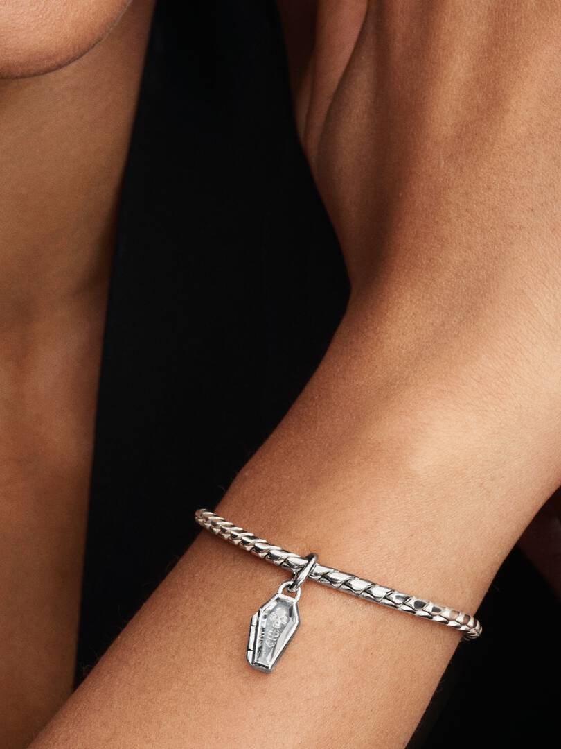 Colgante Ataúd Abatible Plata de Ley y Circonita Cúbica Esmalte Azul Verdoso Fosforescente Referencia 794058C01 - Imagen 4