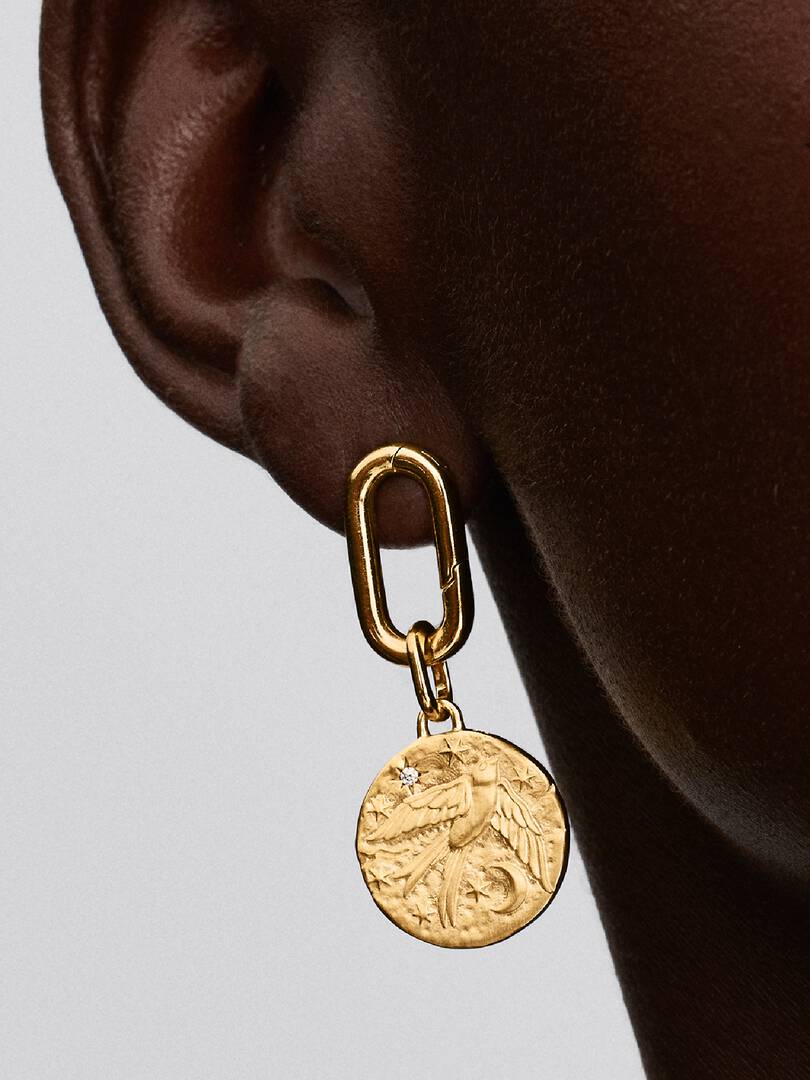 Medallón Pandora Golondrina Chapado en Oro de 14k - Imagen 5