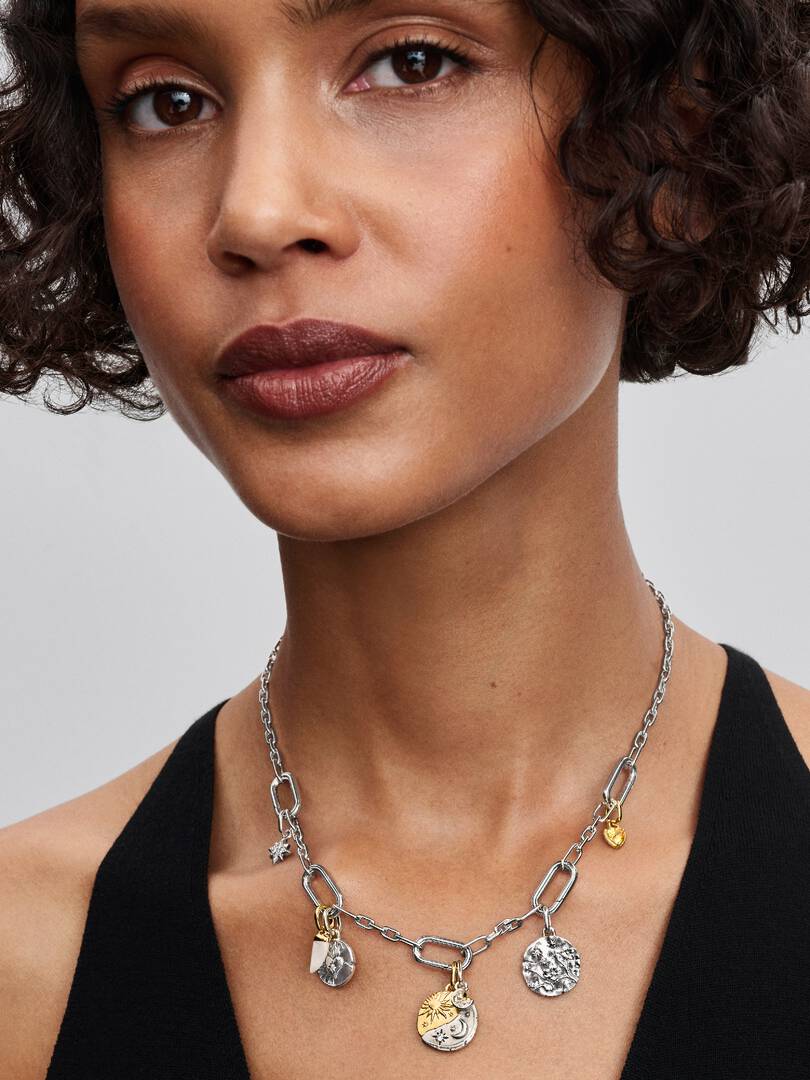 Medallón de corazón en plata de ley con circonita cúbica transparente Ref.793975C01 - Imagen 5