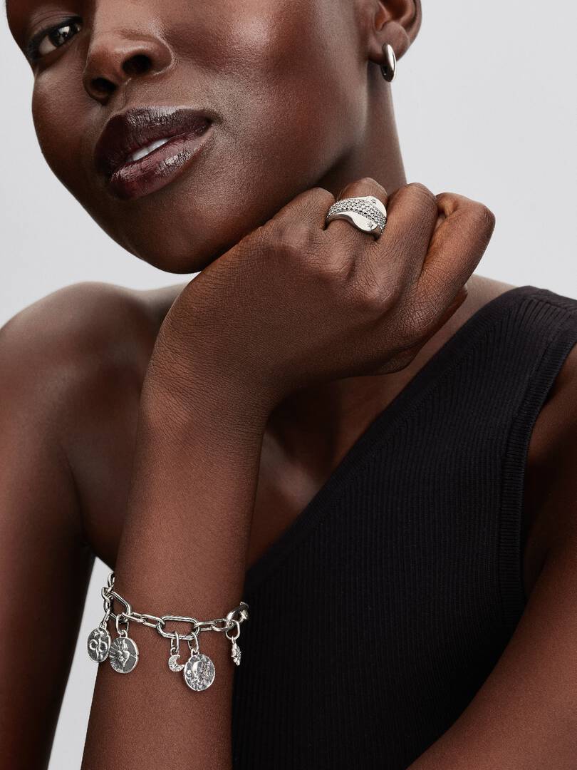 Medallón de corazón en plata de ley con circonita cúbica transparente Ref.793975C01 - Imagen 4