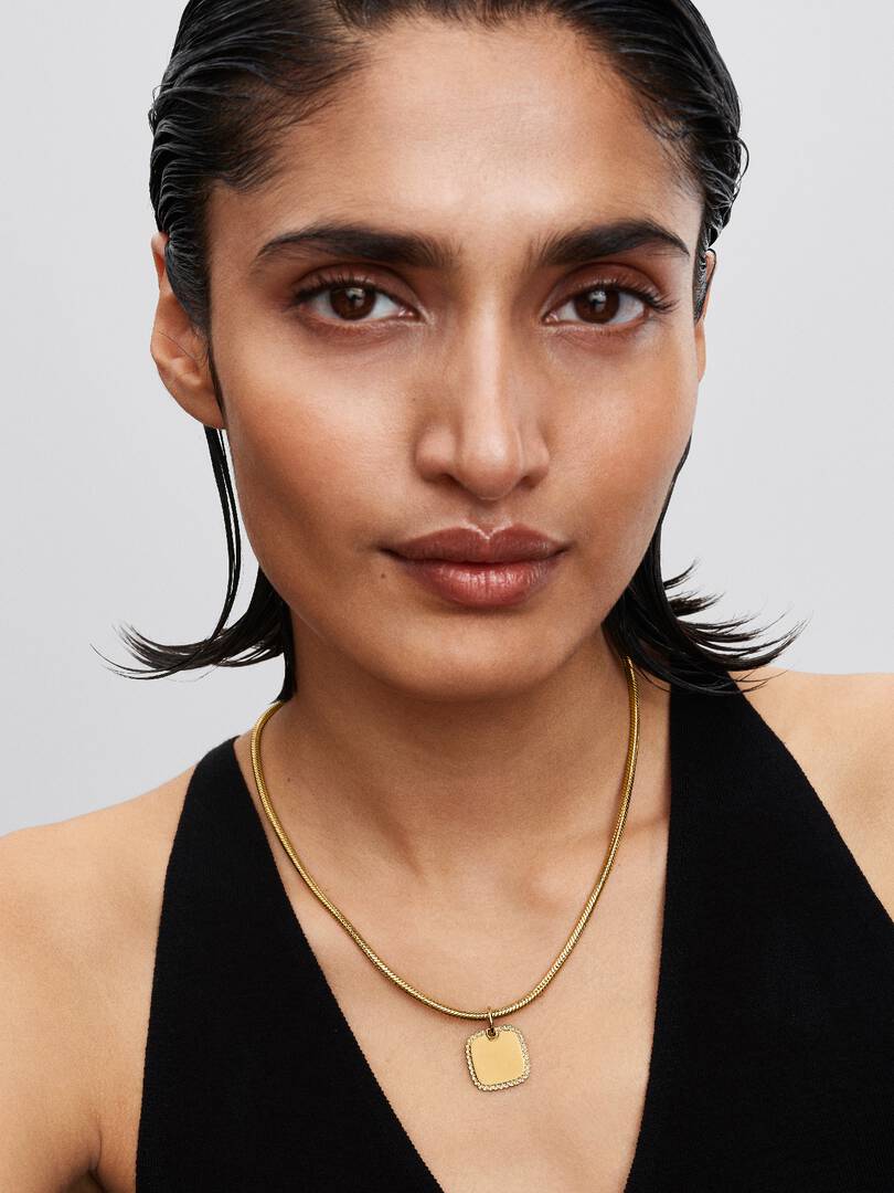 Colgante Pandora Cuadrado Personalizable Chapado en Oro 14k con Circonita Cúbica Transparente Referencia 364009C01 - Imagen 6