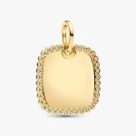 Colgante Pandora Cuadrado Personalizable Chapado en Oro 14k con Circonita Cúbica Transparente Referencia 364009C01