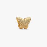 Mini Charm Pandora Mariposa Texturizada Chapado Oro 14k Referencia 764046C00