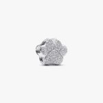 Mini Charm Pandora Huella Texturizada Plata Ley 794043C00