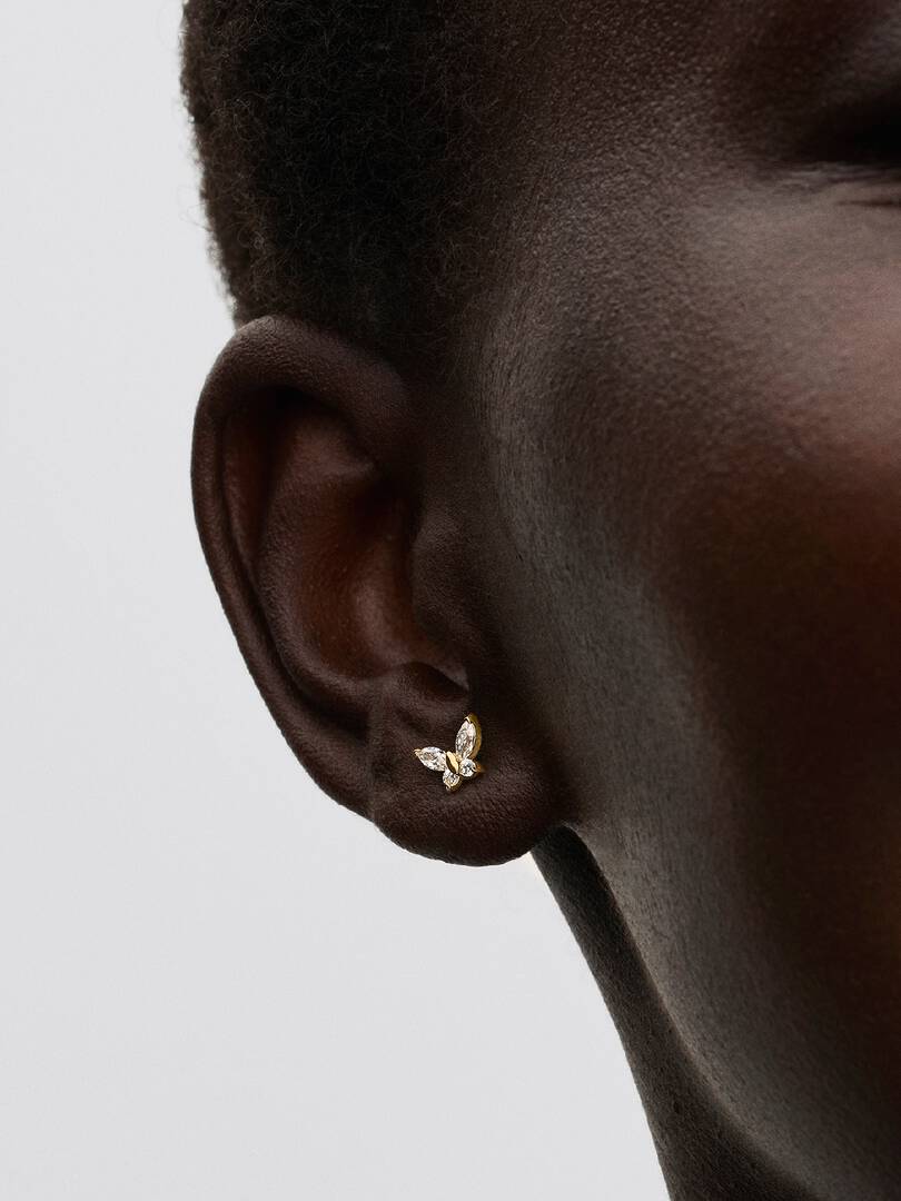 Pendientes Pandora de Botón Mariposa con Circonitas - Imagen 2