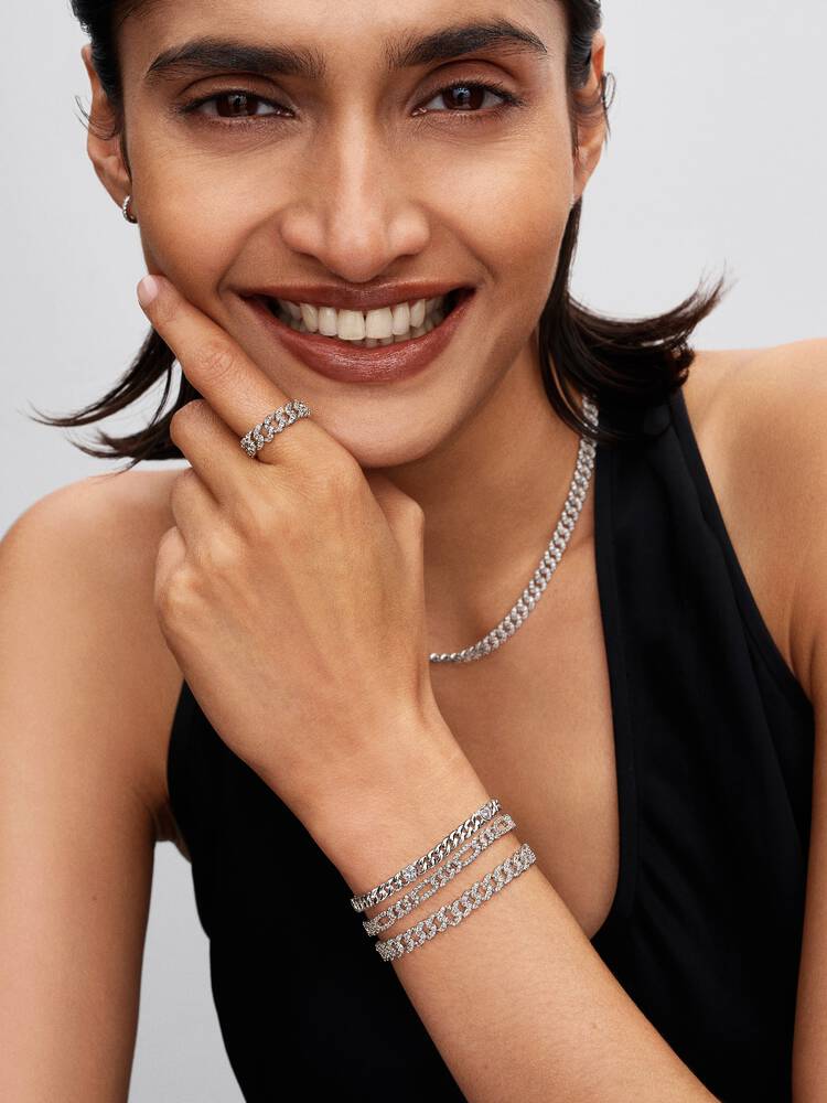 Pulsera Pandora Cadena Cubana Corazón - Imagen 4