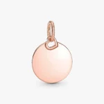 Charm colgante redondo grabable oro rosa 14k Pandora 388610C00