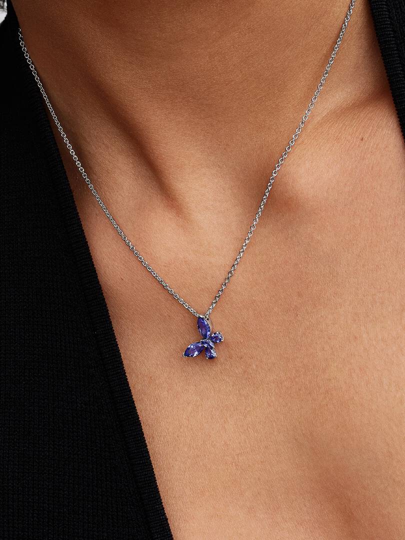 Collar mariposa azul plata 925 Pandora 394232C01-45 - Imagen 5