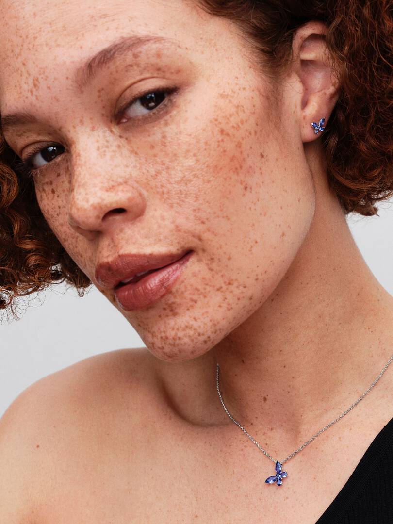 Collar mariposa azul plata 925 Pandora 394232C01-45 - Imagen 4